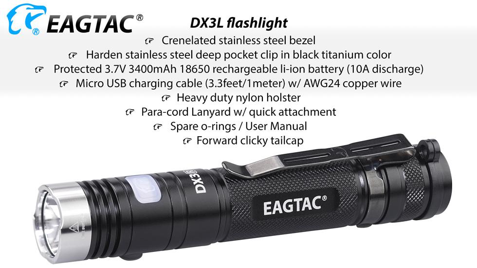 1 x EagleTac Li-ion Battery 18650-3400 mAh 3,7V ic-protected Protected