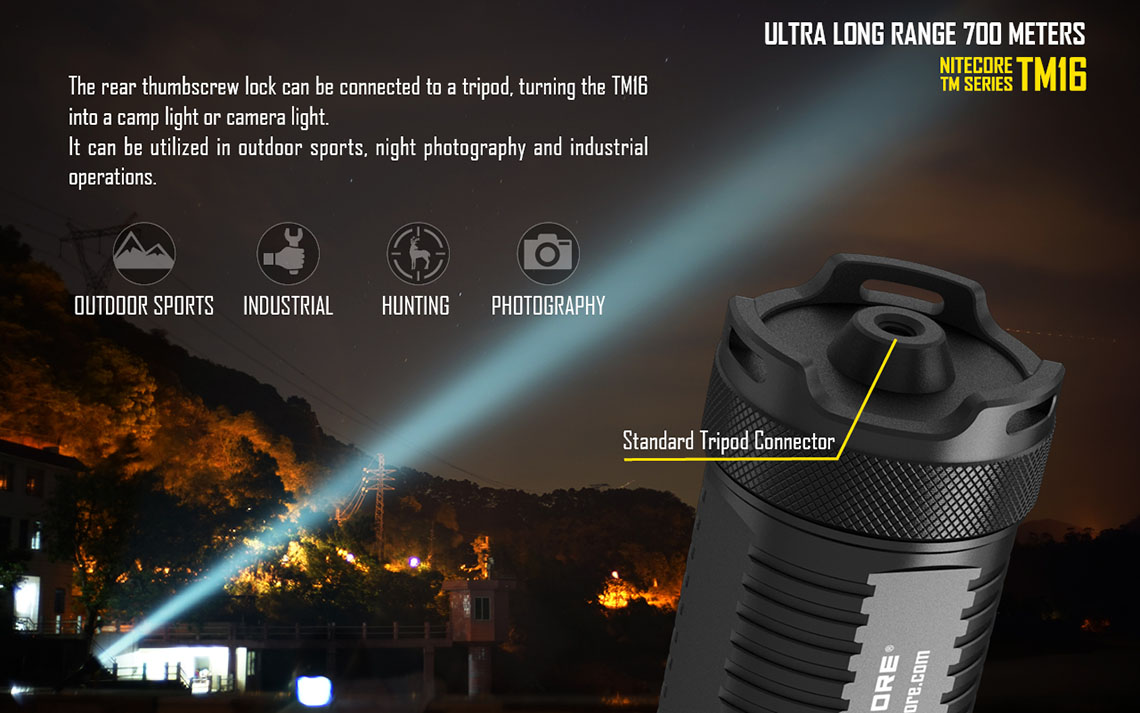 Nitecore TM16 4000 Lumen XM-L2 Handheld Search Flashlight Ultra Long Range 700m