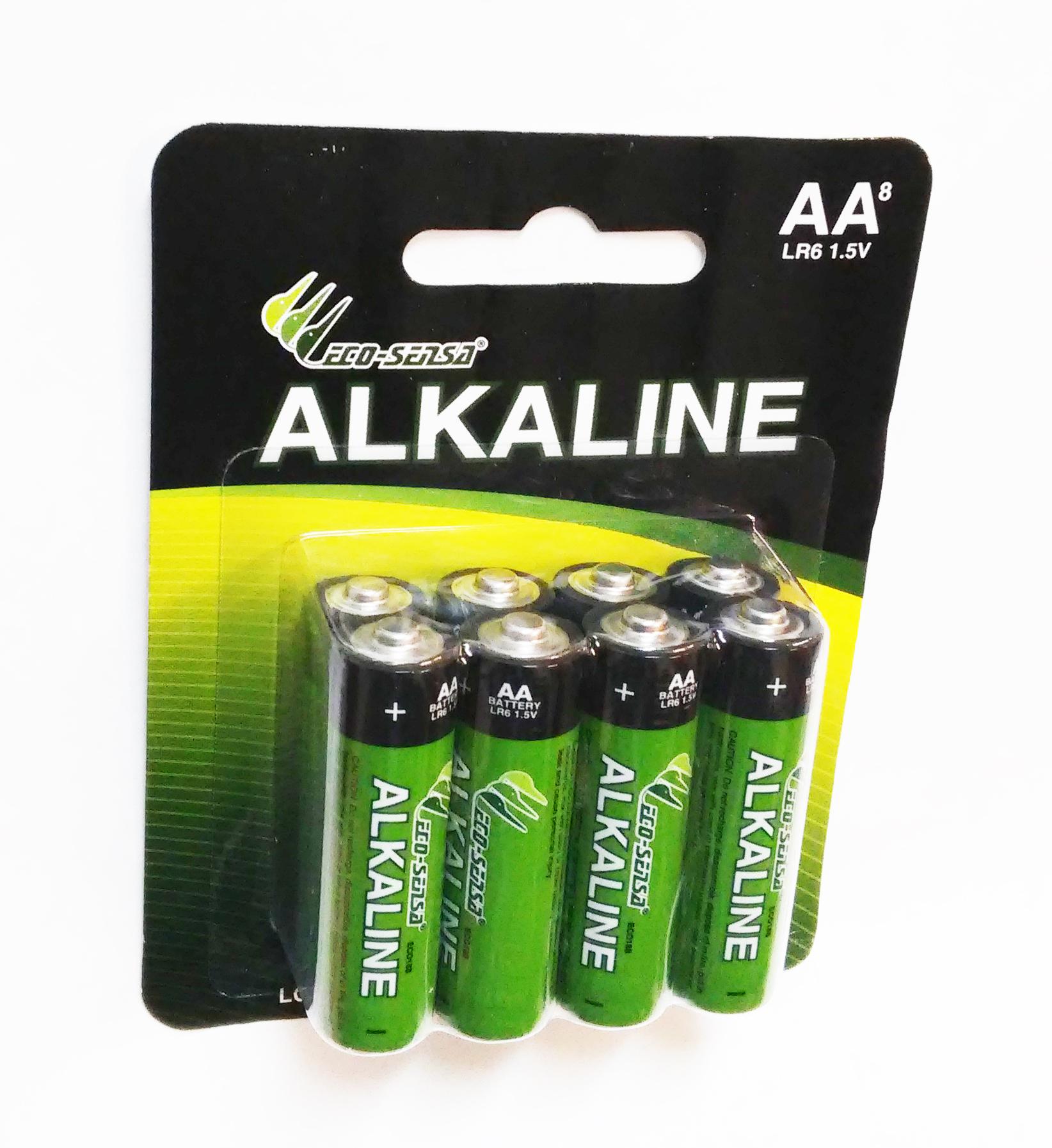 EcoSensa ECO188 Long Lasting Alkaline AA Battery 8pcs/pack