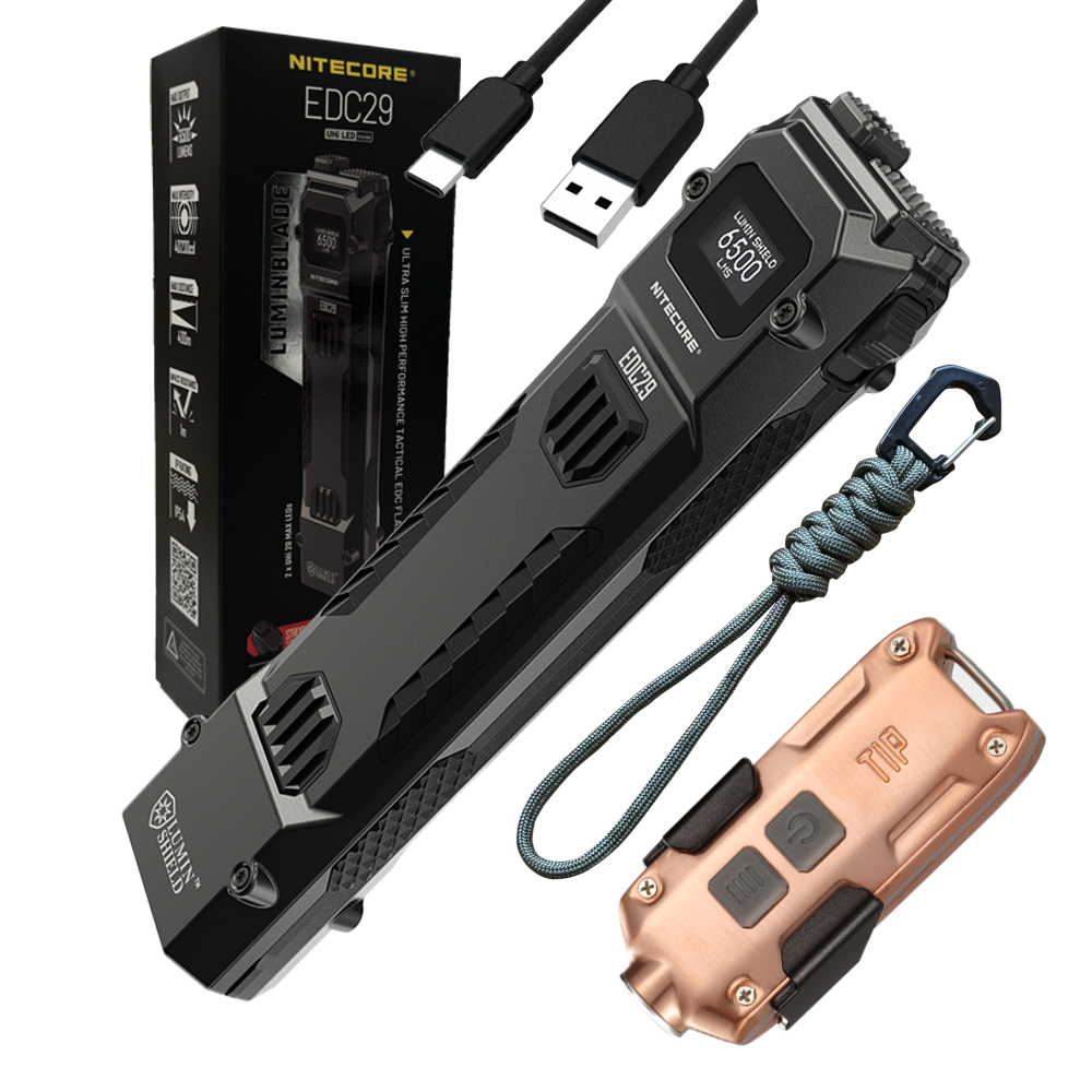 Nitecore EDC29 6500 Lumens Rechargeable Tactical Flashlight + Tip ...