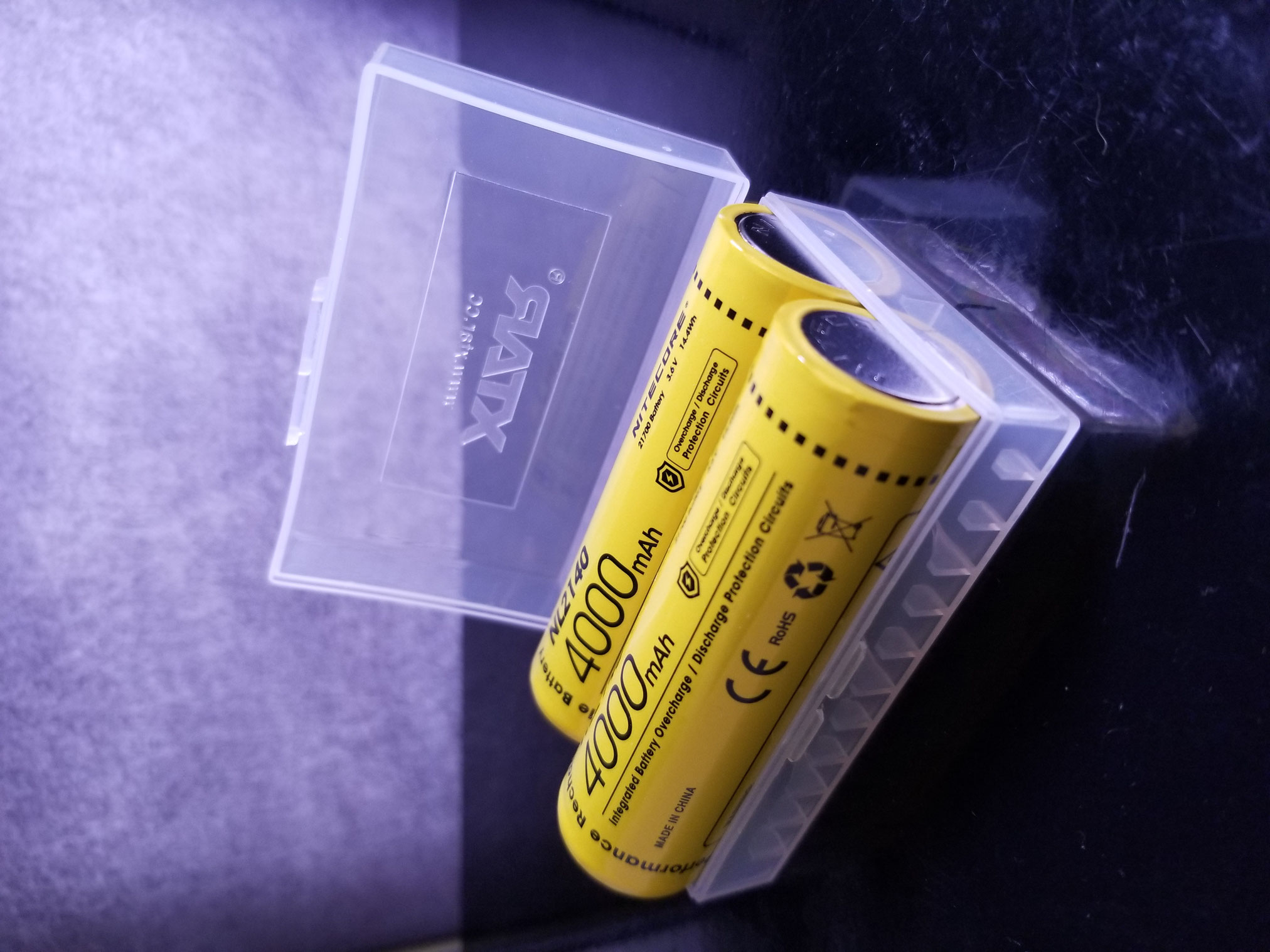 Value Bundle: High Quality Plastic 21700 Battery Storage Box with 2 x ...